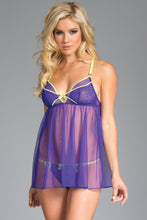 Langes Babydoll + Tanga - lila von BE WICKED