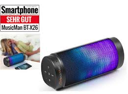 MusicMan Bluetooth-LED Light Soundstation BT-X26 blau-schwarz