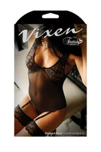 Darkest Hour Strumpfhalter-Body von VIXEN